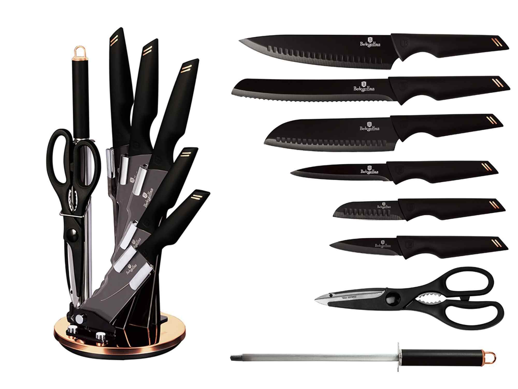 Nože sada 7ks ve stojanu BLACK ROSE BH-2692
