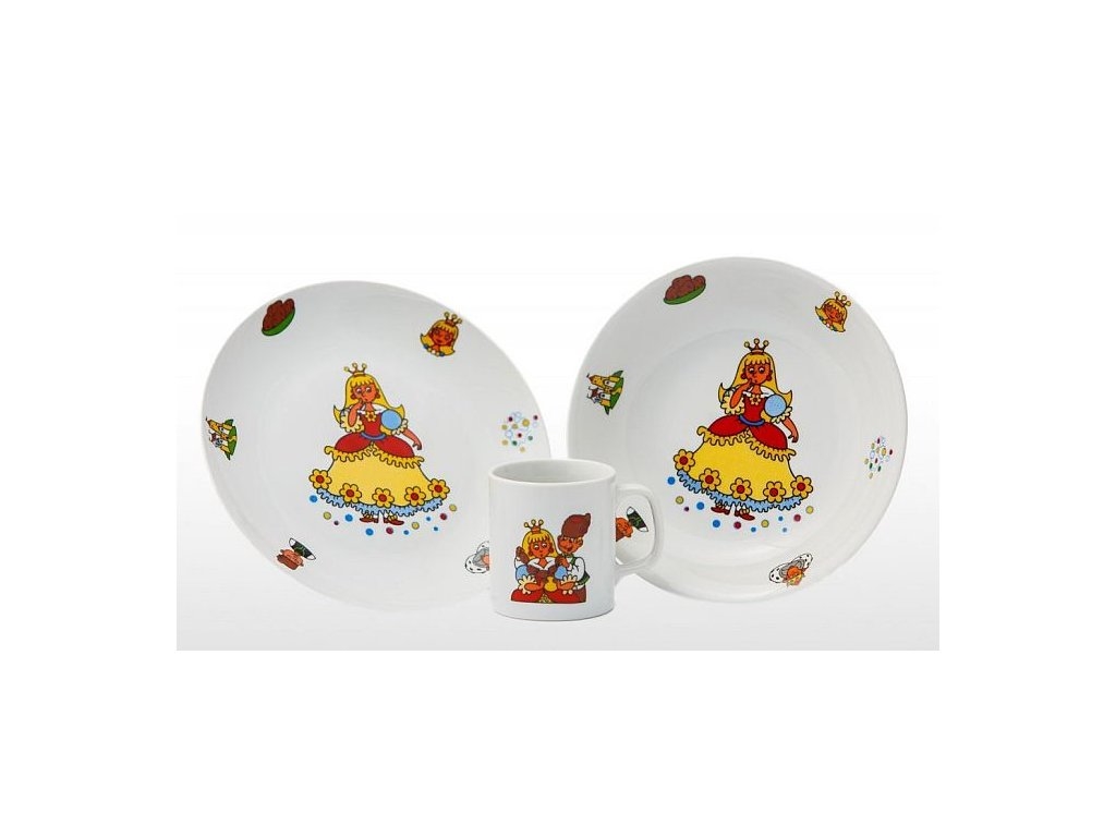 Dětská jídelní sada 3 dílná porcelán PRINCEZNA