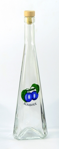 Láhev sklo 500ml JEHLAN s víčkem ŠVESTKA