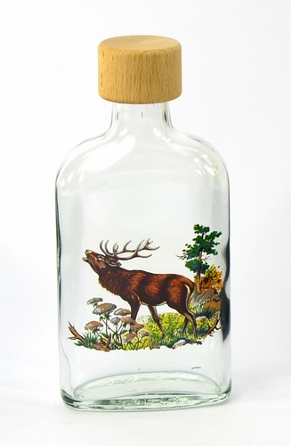 Láhev sklo 200ml PLACKA s dřevěným víčkem LOV