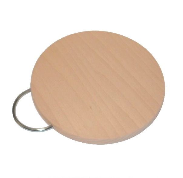 Doštička drevo okrúhle ¤20x1, 5cm, kovová rúčka WOOD