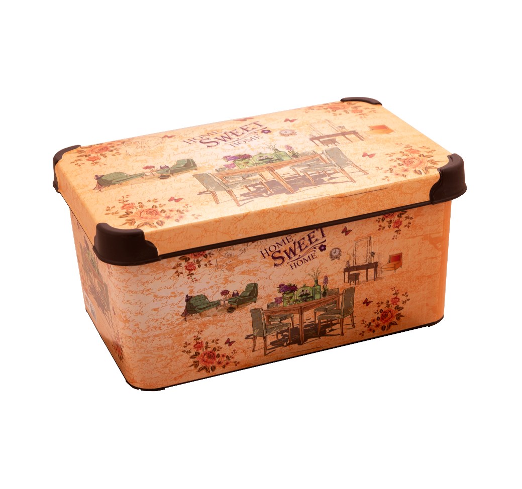 Krabica ukladací plast 5L 28x18x14cm VIOLET, mix dekorov