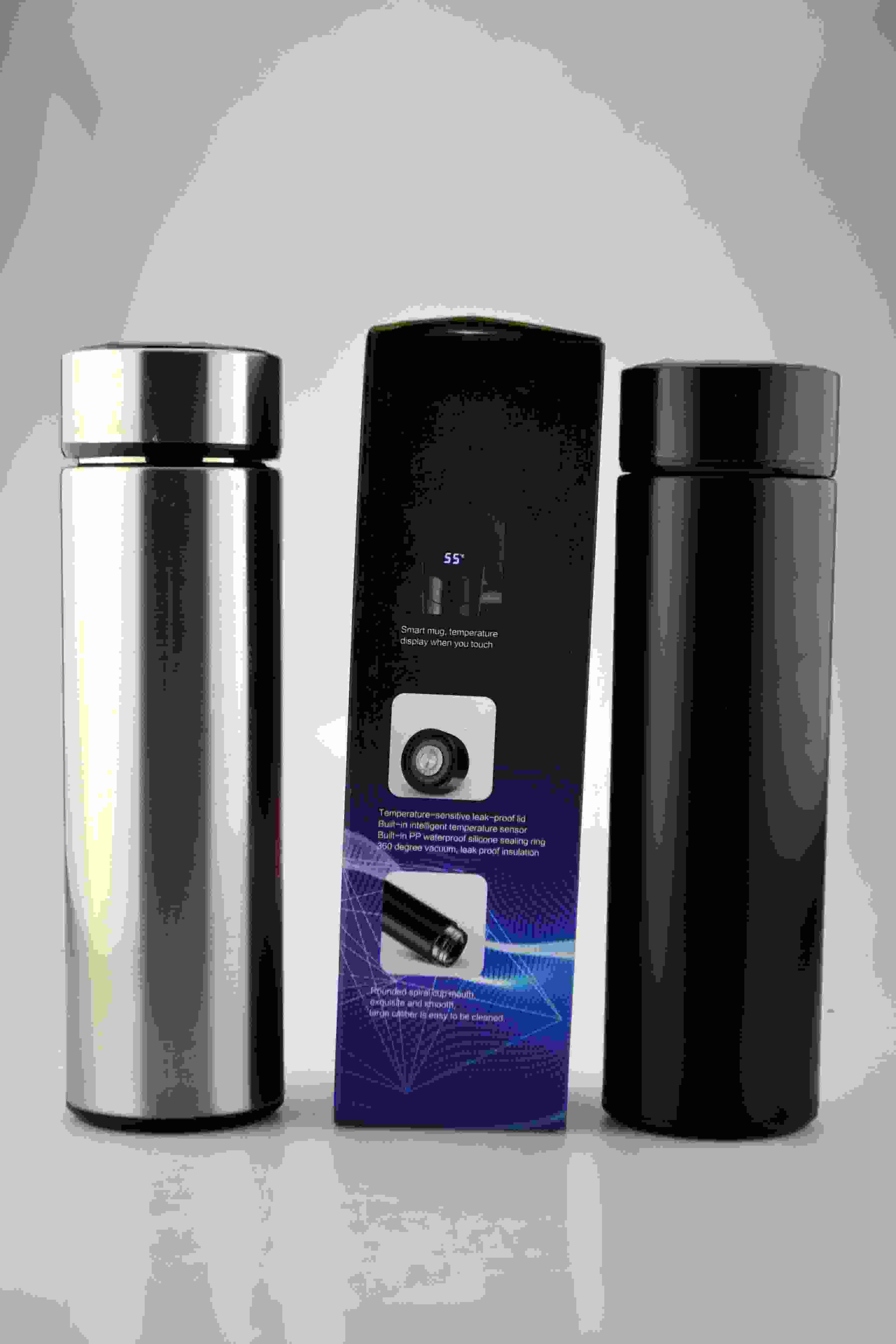 Termoska nerez 0,5L s digi teploměrem SILVER