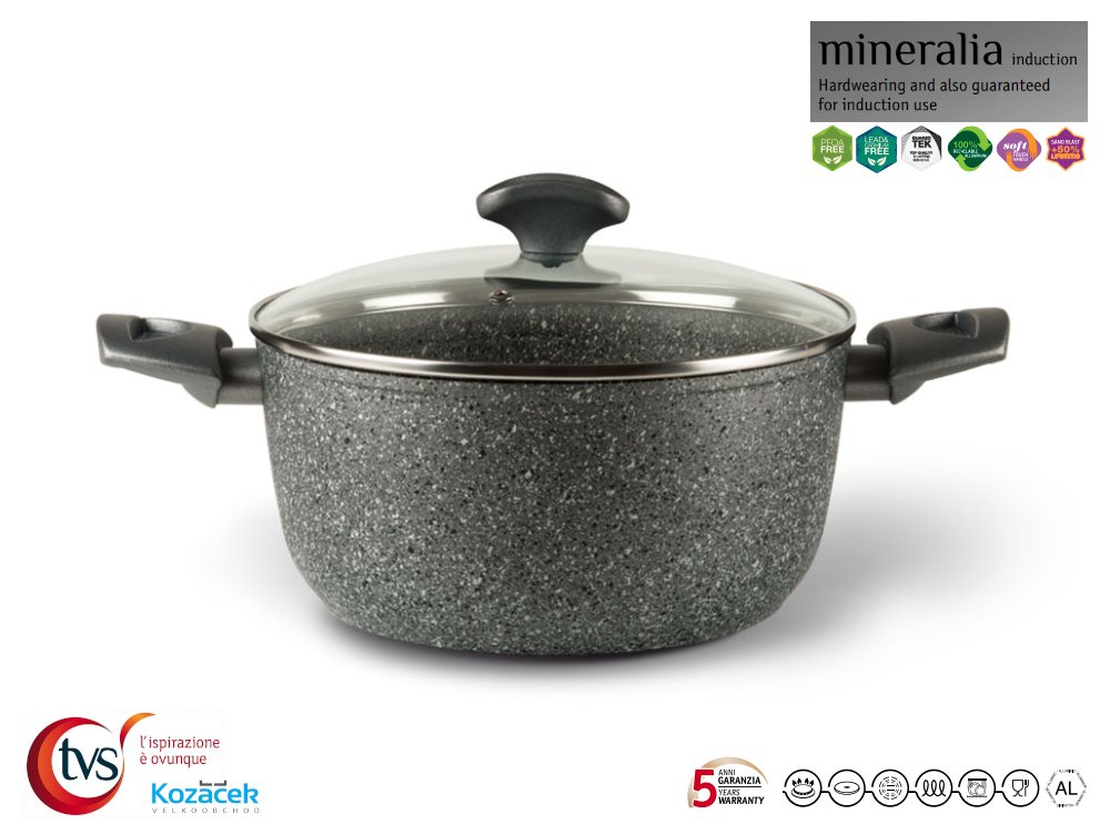 Hrniec nepriľnavý ¤24cm 3,5L s pokrievkou MINERALIA indukcia