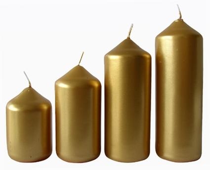 Sviečka adventná zlatá 4ks PROVENCIA