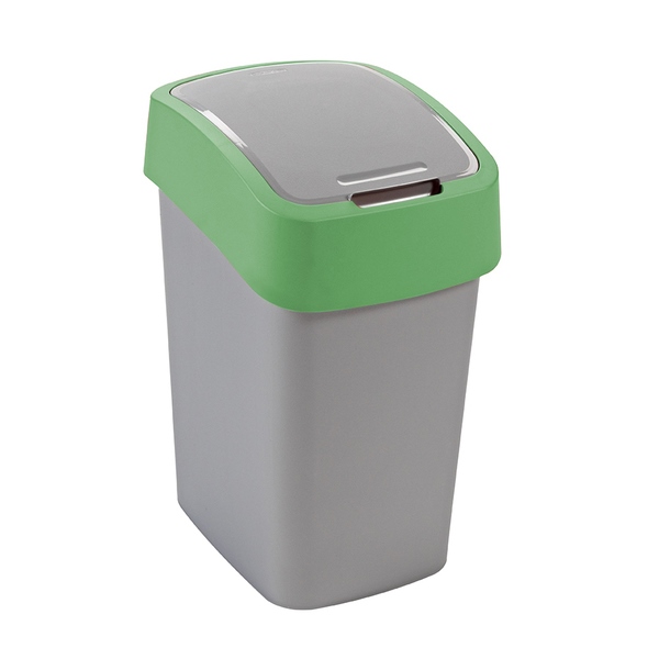 Kôš odpadkový výklopný 25L FLIPBIN strieborný/zelený
