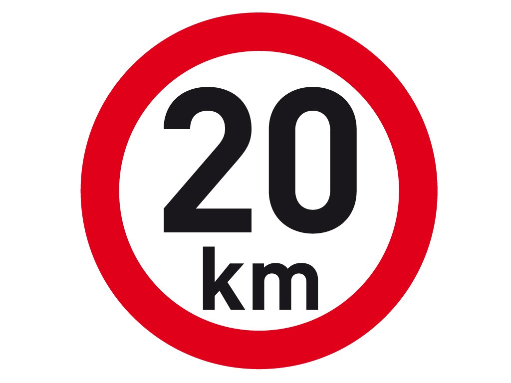 Samolepka reflexná rýchlosť 20 km, priemer 200 mm