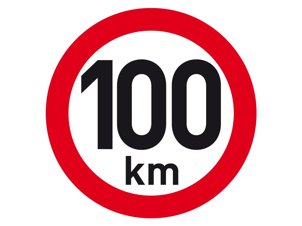 Samolepka reflexná rýchlosť 100 km, priemer 200 mm