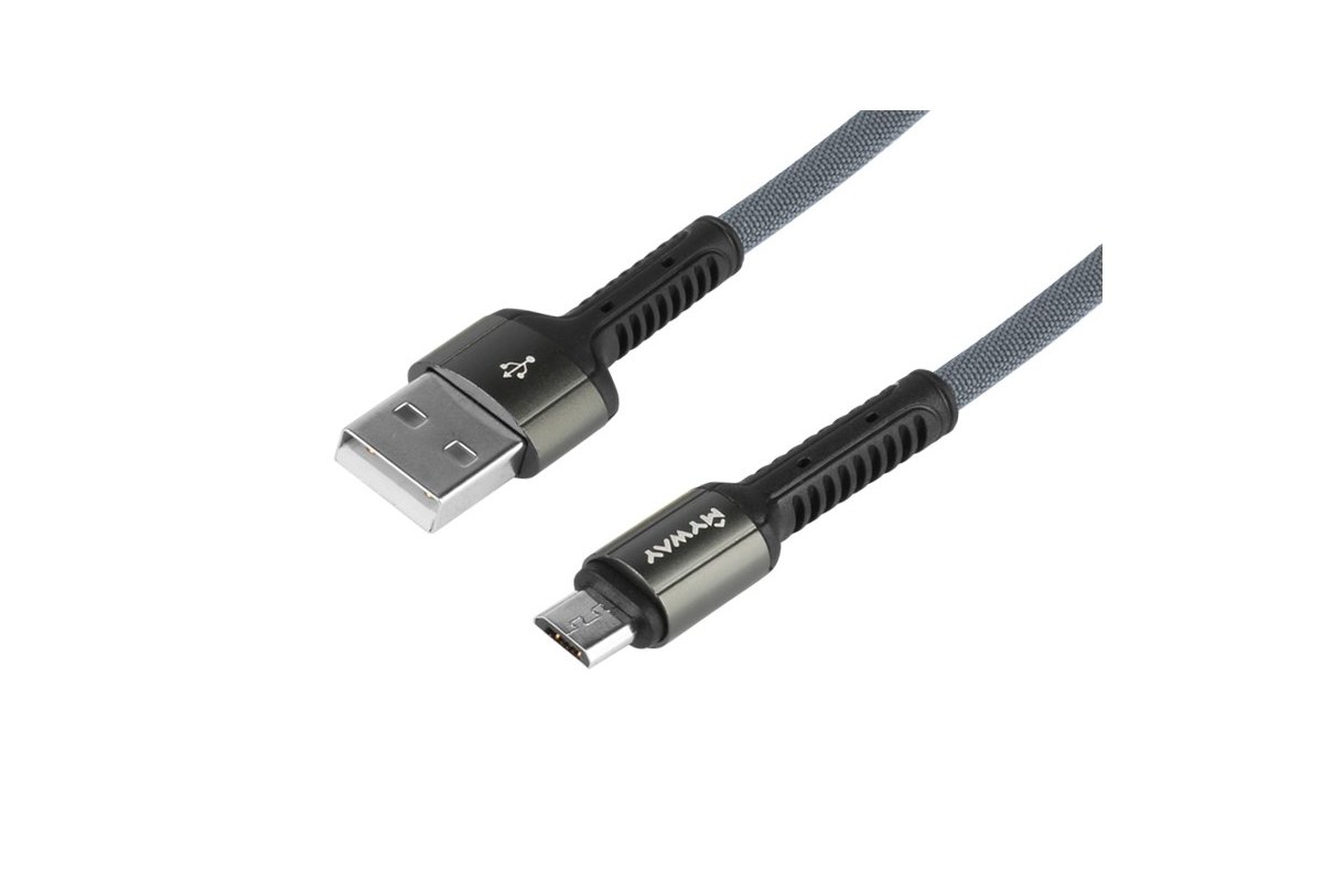 Nabíjecí spletený kabel 200 cm, USB > micro USB, WAYME