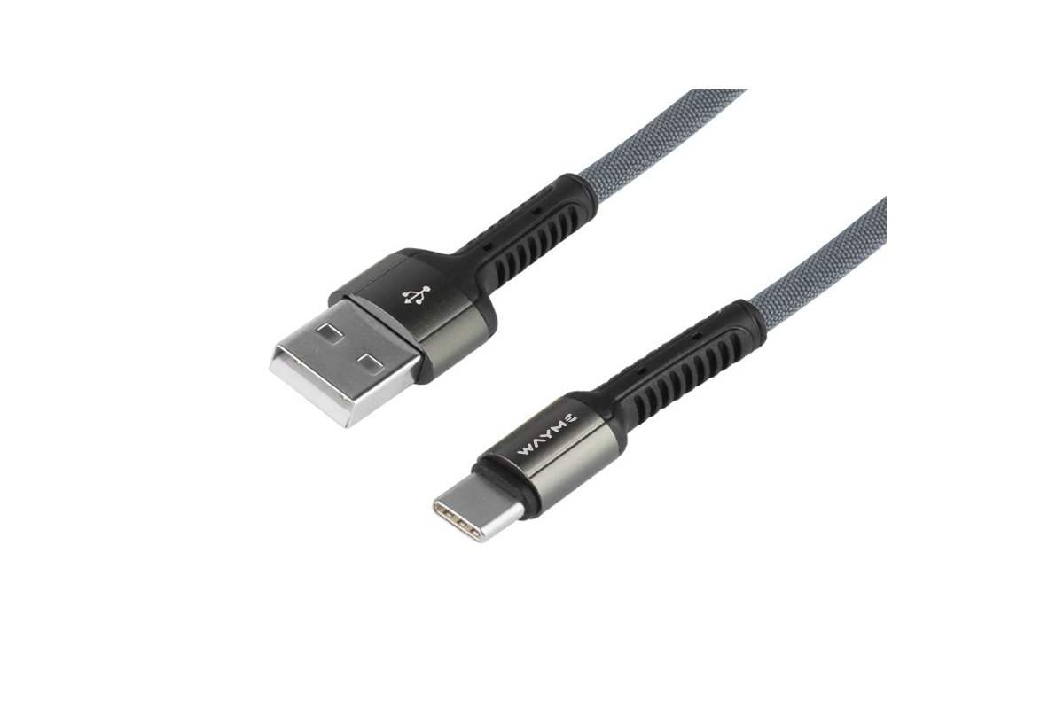 Nabíjecí spletený kabel 200 cm, USB > USB-C, WAYME