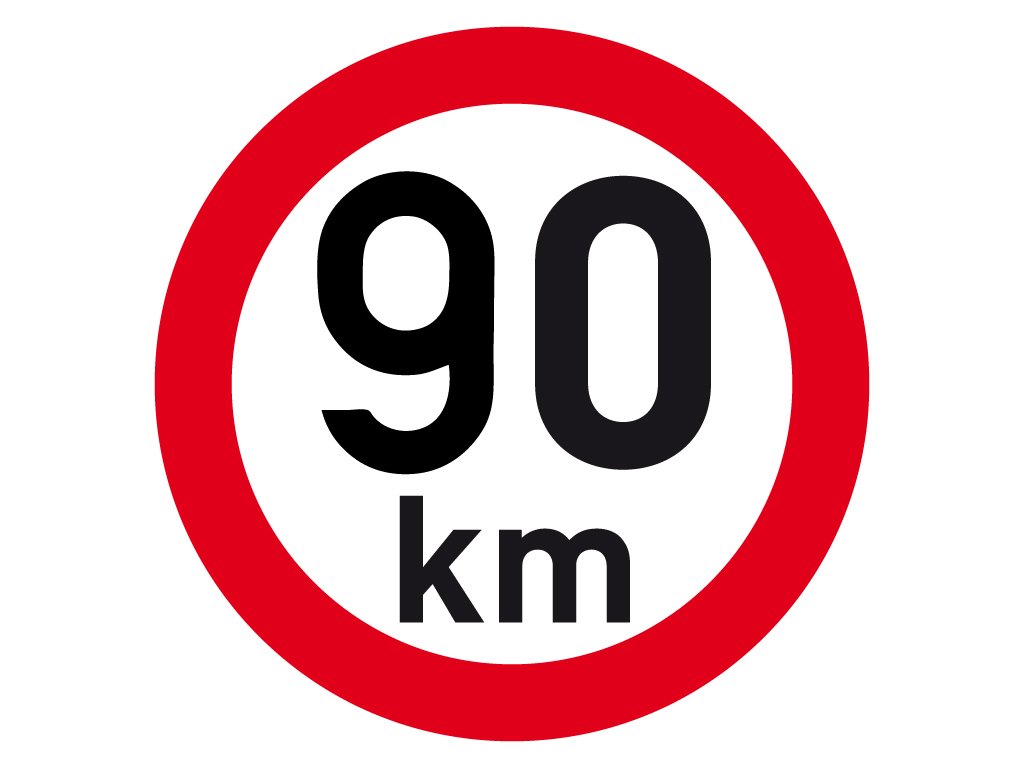 Samolepka reflexná rýchlosť 90 km, priemer 200 mm