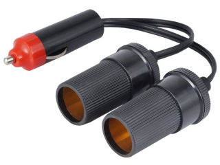 Zapalovač rozdvojka 12/24 V, kabel 15 cm, zástrčka EURO, Carmotion