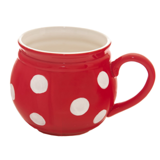 Hrnek keramika 1000ml  KRAJÁČ PUNTÍK červená