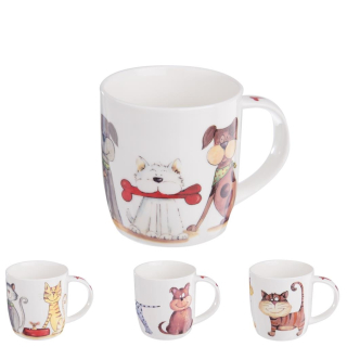 Hrnek porcelán 400ml  PSI a KOČKY
