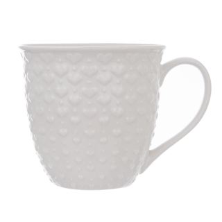 Hrnek keramika 580ml  SRDCE bílá