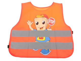 Výstražná vesta dětská ORANŽOVÁ, design KLUK