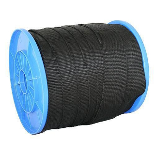 Popruh plochý PP upínací 50mm, 50m, černá, max. zatížení 370kg