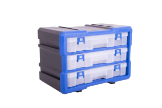 Plastový organizér, 3 uzavíratelné boxy - MW1803