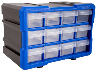 Plastový organizér, 12 boxů - MW1812