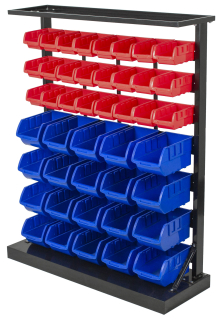 Kovový regál s plastovými boxy 47 ks - SBRF3447
