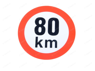 Samolepka rychlost 80 km, průměr 200 mm