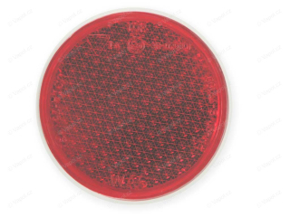 Odrazka červená, průměr 60 mm se šroubem