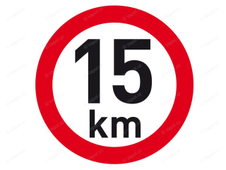 Samolepka reflexní rychlost 15 km, průměr 200 mm