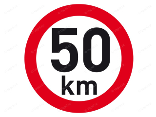 Samolepka reflexní rychlost 50 km, průměr 200 mm