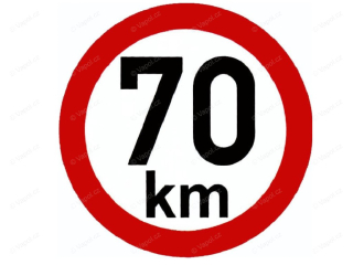 Samolepka reflexní rychlost 70 km, průměr 200 mm